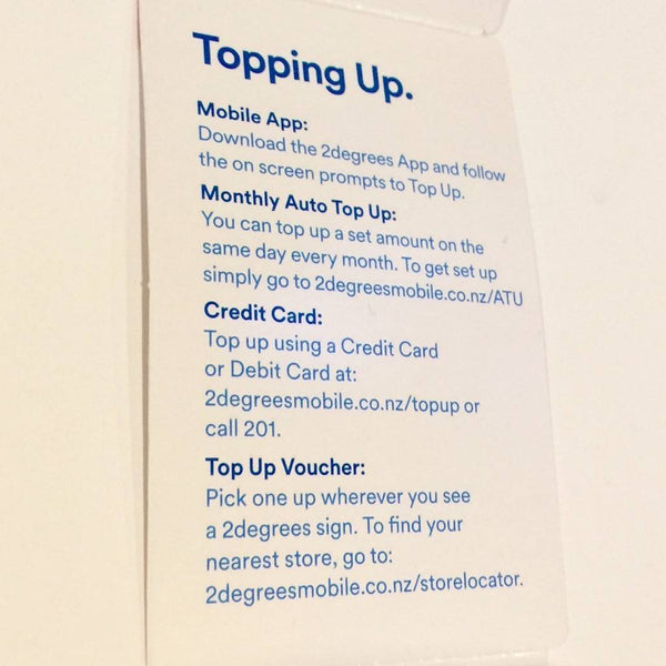 New Zealand 10GB 2degrees Prepaid SIM